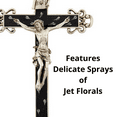 thumbnail image 5 of Jeweled Cross JC-7003-E Crucifix with Floral Design - Jet, 5 of 7