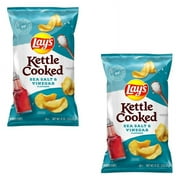 2 PACK, Lay's Kettle Cooked Potato Chips, Sea Salt and Vinegar