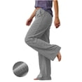 thumbnail image 4 of Edvintorg Pants for Women Elastic Waisted Loose Casual Trouser Fall Winter Wide Leg Fleece Pant Women Clothing Gray S-2XL, 4 of 7