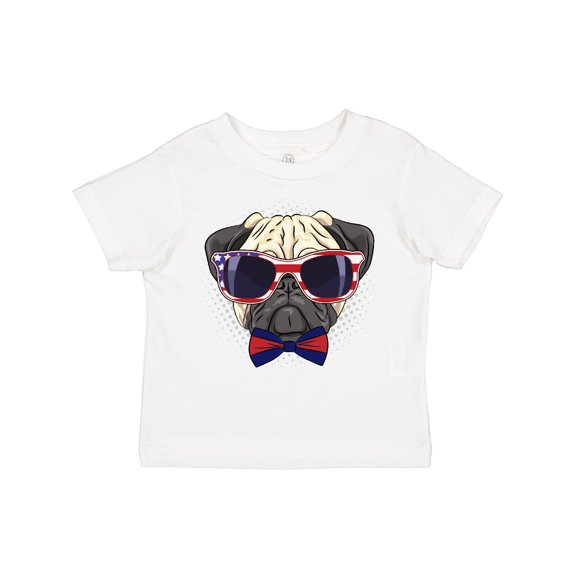 Inktastic Pug Dog July 4th Patriotic Sunglasses Boys or Girls Toddler T-Shirt