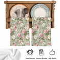 thumbnail image 5 of White Pink Flower Kitchen Towels Set of 1, Shabby Chic Spring Vintage Leaf Green Absorbent Dish Towels for Kitchen, Microfiber Hand Towel, Quick Drying Tea Towel for Cleaning Decorative Dishcloths, 5 of 7