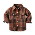 thumbnail image 2 of WOLLED Plaid Shirt for Toddler Boy Spring Warm Button down Shirts Infant Boys Plaid Shirt for Baby 6 Months to 12 Years, 2 of 8