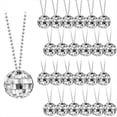 thumbnail image 1 of 36 Piezas Collares de Disfraz de Bola de Discoteca con Espejo Collares de Fiesta Disco de los Años 70 Collares de Bola de Discoteca de Plata de 1,18 Pulgadas, 1 of 5