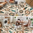 thumbnail image 5 of 3'x5' Area Rugs, Geometric Feathers Indoor Outdoor Area Rug for Living Room Bedroom, Boho Ethnic Retro Country Motifs Washable Bathroom Rugs Kitchen Floor Carpet Mats Home Decor Aesthetic, 5 of 8