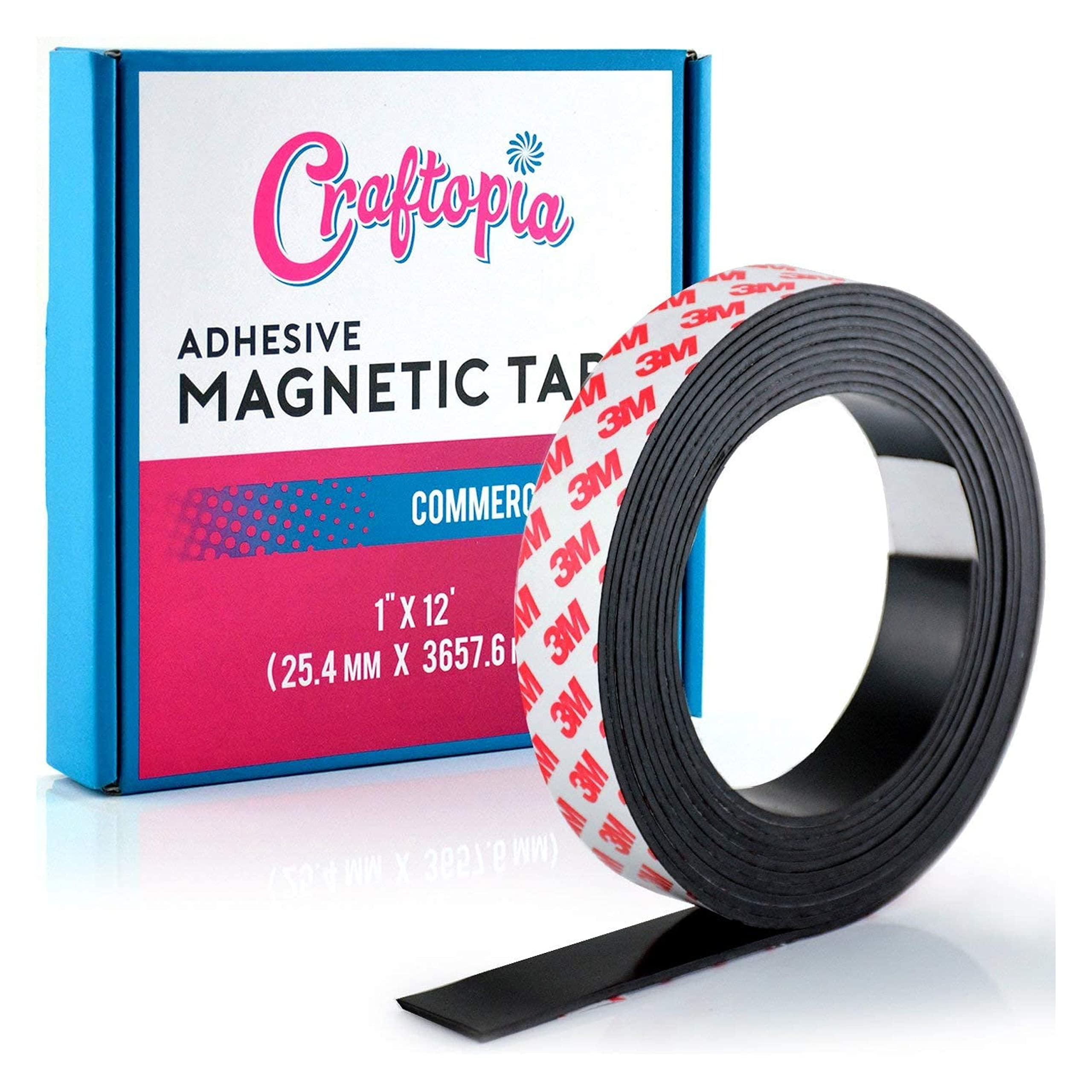 Formode diskret vrede Craftopia Self Adhesive Magnet Strip Cuttable Roll, 1/2 inch x 300" Sticky  Back Magnetic - Walmart.com