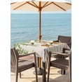thumbnail image 3 of Outdoor Tablecloths with Umbrella Hole & Zipper, Botanical 60x60 Inch Square Tablecloths, Spring Leaves Flowers Deers Birds Country Biege Waterproof Table Cloth, Patio/Pool/Picnic Table Covers, 3 of 8