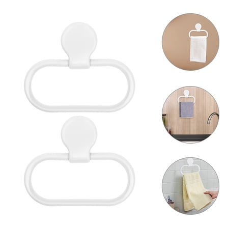 WEAVILUX Countertop Towel Holder Towel Shelf White 2pcs