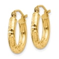 thumbnail image 3 of 14k Yellow Gold Sparkle-Cut 3mm Round Hoop Earrings - 1.1 Grams - Measures 16x16mm, 3 of 4