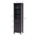 thumbnail image 2 of ivinta 5-Tier Tall Bookshelf Bookcase with Adjustable Shelf, Freestanding Wood Display Shelf for Living Room, Bedroom, Home Office, Dark Brown, 2 of 9