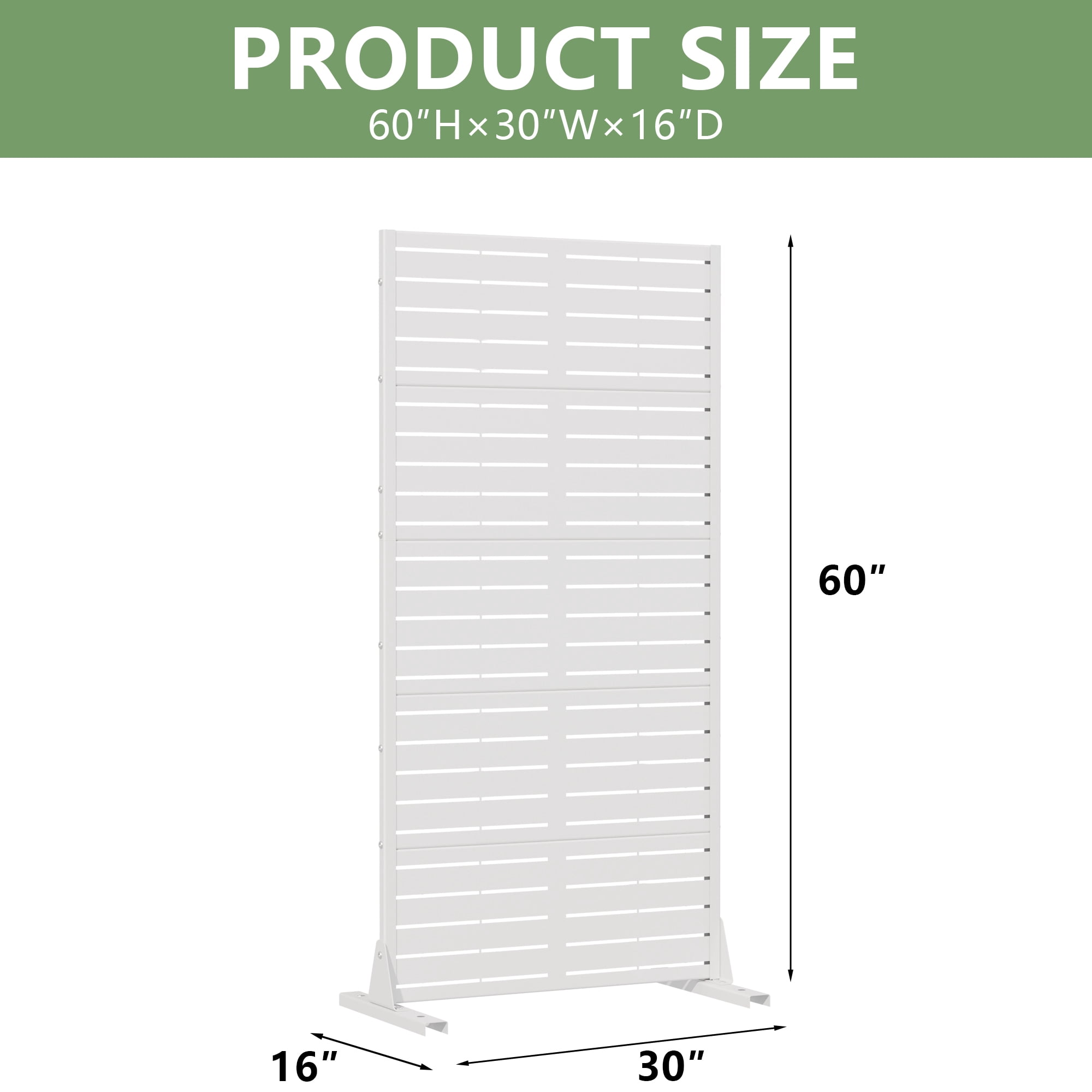 Privacy Metal Screen Fence Panel Horizontal Stripe Pattern