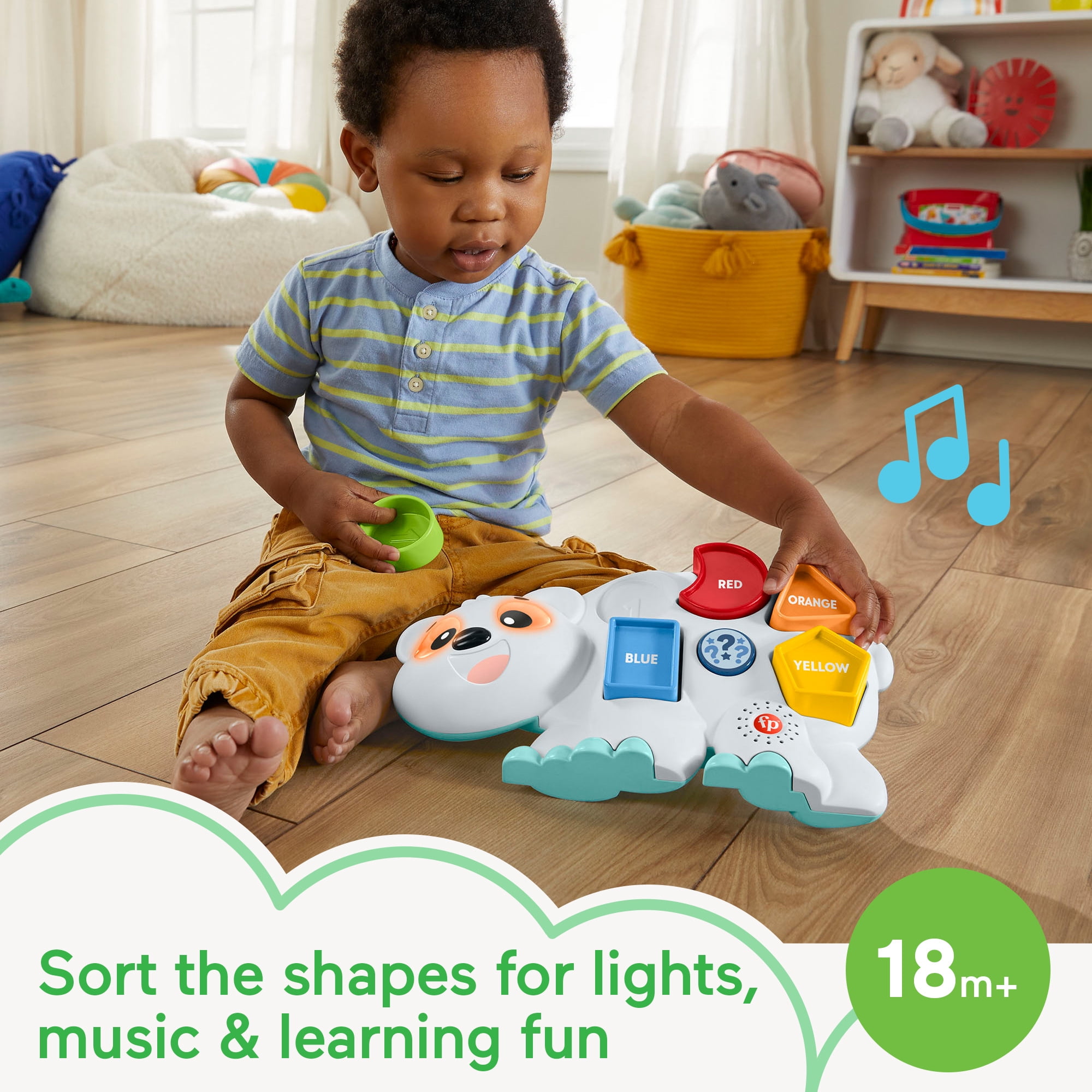 Fisher-Price Linkimals Puzzlin’ Shapes Polar Bear Interactive Learning Toy Puzzle for Toddlers