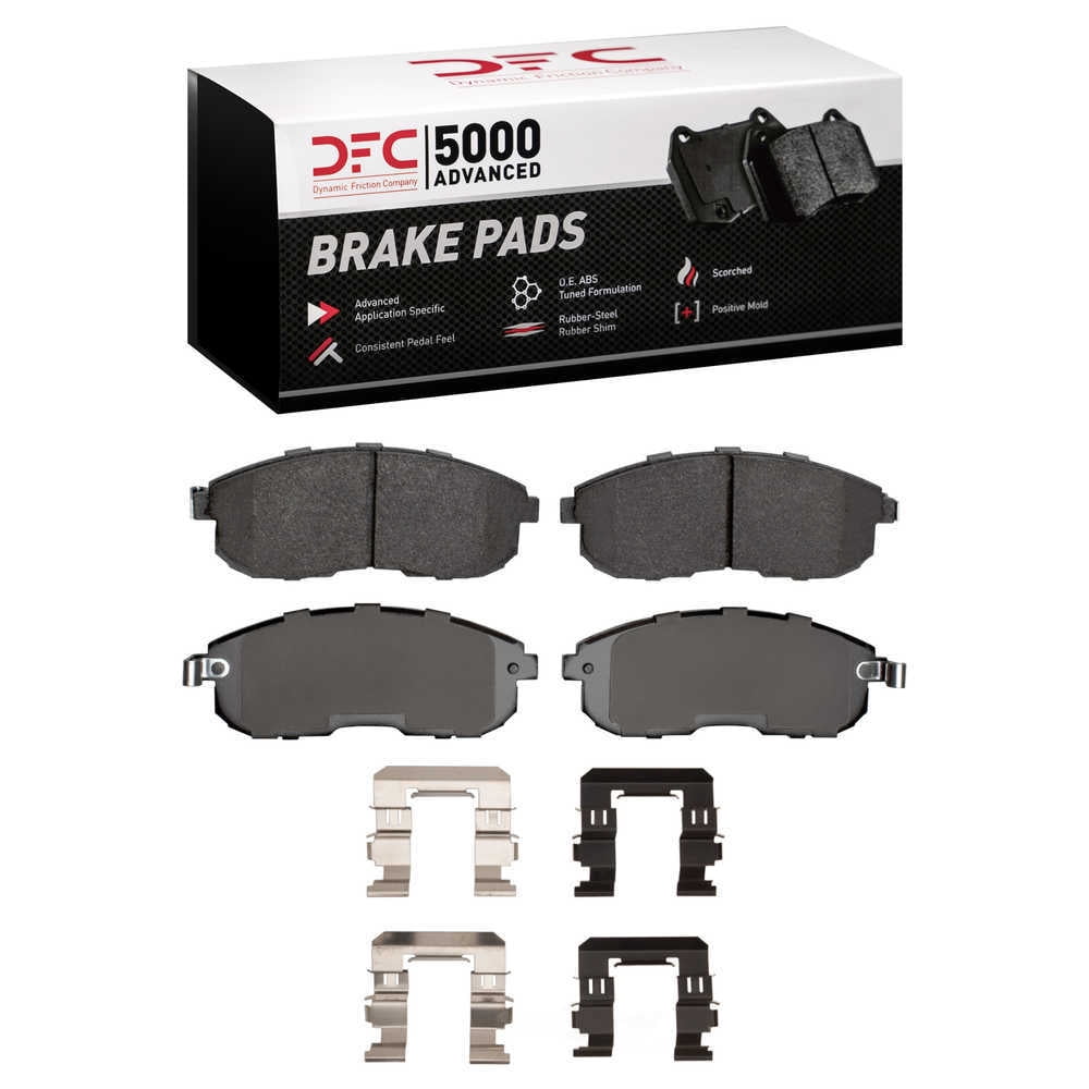 Dynamic Friction Company 1551-0815-12 DFC 5000 Advanced Brake Pads - Ceramic and Hardware Kit - OE