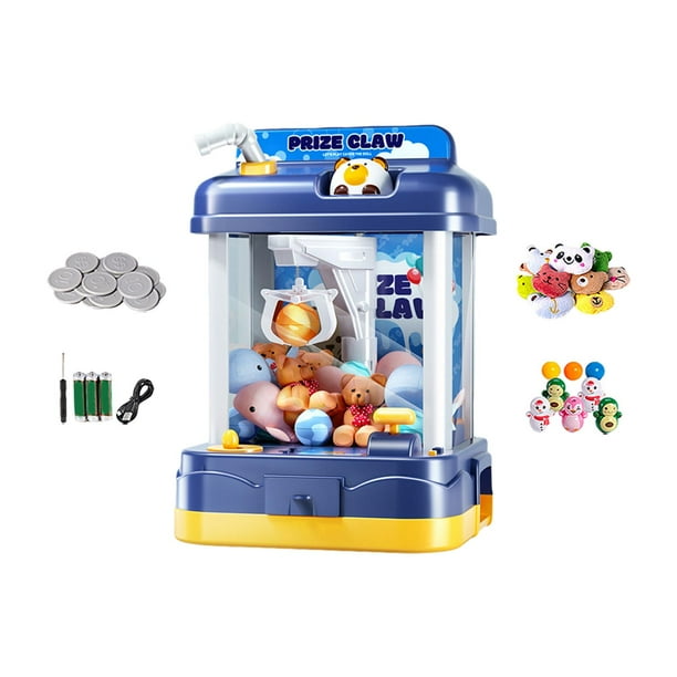 Minimáquina de garra electrónica, juego de arcade electrónico, juego de garra, juguete con manivela, muñeco de agarre, juguete para niños, regalo de c Azul