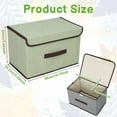 thumbnail image 3 of Topekada 4 Pack Fabric Storage Bins with Lid & Handles, 14" x 9" x 9" Large Foldable Storage Basket with Handles, Stackable, for Clothes, Shelf, Office, 3 of 7