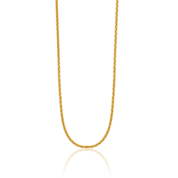 24K Solid Yellow Gold 2.5mm Cable Rolo Link Chain Belcher Necklace