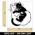thumbnail image 2 of Black and White Cats Cuddling Love Anniversary Valentine's Day Self-Inking Rubber Stamp Ink Stamper - Yellow Ink - Small 1 Inch, 2 of 7