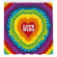 thumbnail image 3 of Ambesonne Pride Shower Curtain, Love Wins Tie Dye Effect, 69"Wx75"L, Multicolor, 3 of 3