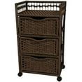 thumbnail image 2 of 31" Natural Fiber Chest of Drawers on Wheels - Honey, 2 of 5