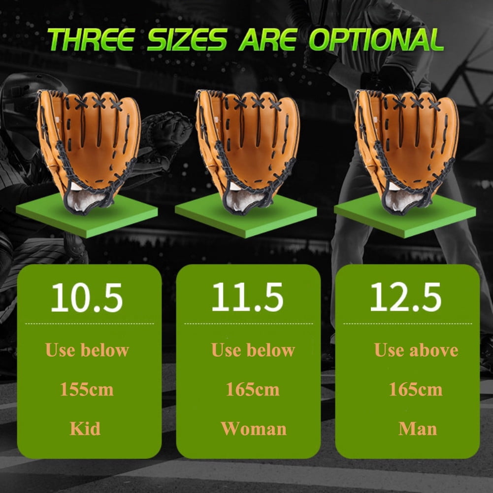  Baseball Softball Gloves Baseball Glove Softball Practice  Equipment Size 10.5/11.5/12.5 Left Hand for Child Youth Adult Man Woman  Train Three Colors (Color : Chocolate, US Size : 12.5 inches) : Everything  Else