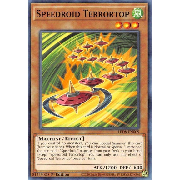 Collectible YuGiOh Legendary Duelists: Synchro Storm Common Speedroid Terrortop LED8-EN009