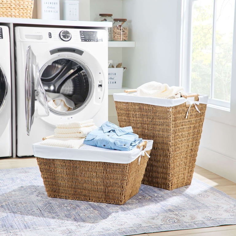 Better Homes & Gardens Resin Poly Rattan Laundry Basket with Liner