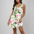 thumbnail image 5 of JTZGDY Dresses for Women Girls Cute Summer Floral Pattern Print Sleeveless Scoop Neck Tank Dress Loose Flowy Beach Sundress with Pockets White#06 M, 5 of 8