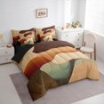 thumbnail image 4 of Manfei Modern Abstract Aesthetic 7-Piece Twin Bedding Sets,Geometric Artistic Bedding Comforter Set,Beige Brown Ombre Sheet Sets For Children,Breathable Home Decor Reversible, 4 of 9