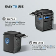 EPICKA Universal Travel Adapter, International Power Plug Adapter with 3 USB-C and 2 USB-A Ports (TA-105C, Black)