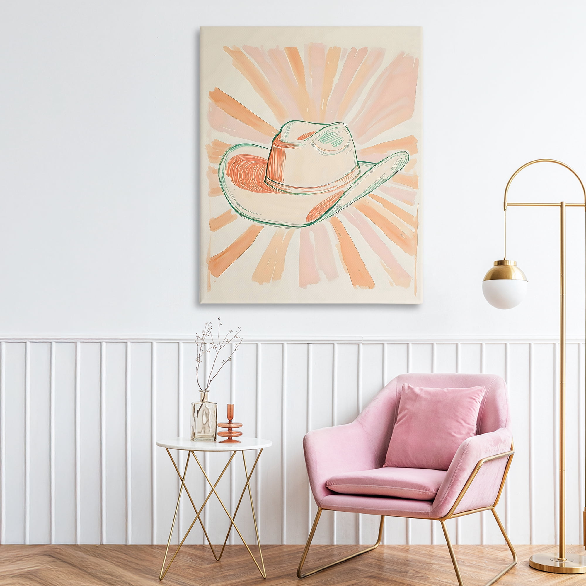 Stupell Industries Sunburst & Cowboy Hat Canvas Wall Art, design by The Prints Vibe
