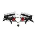 thumbnail image 2 of Hyasfey Women Choker Black White Sheer Lace Metal Love Heart Small Flowers Bowknot Sexy Elegant Rhinestone Pendant Club Collar Necklace Daily Wear, 2 of 7