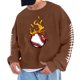 thumbnail image 1 of Sudadera sin capucha para hombre, cuello redondo, deportiva, con estampado de béisbol, sudadera con capucha, manga larga, blusa de poliéster para hombre, 1 of 4