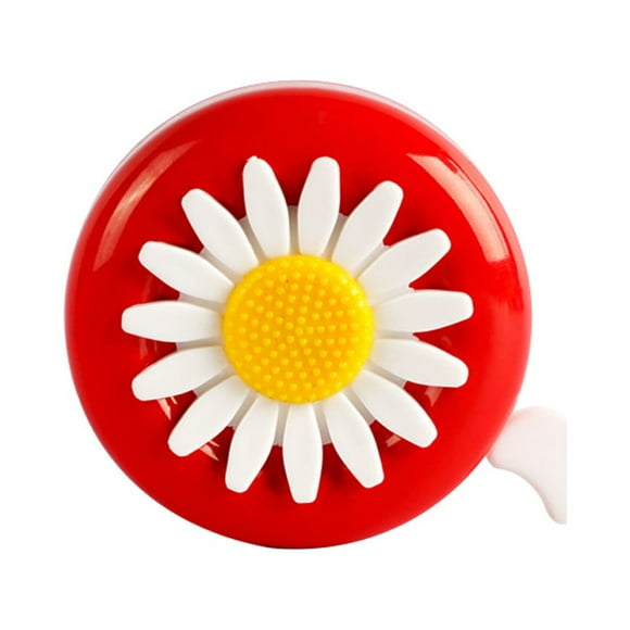 Sonnette de Vélo en Forme de Fleur, Sonnette Décorative pour Guidon de Vélo, Rouge et Blanc