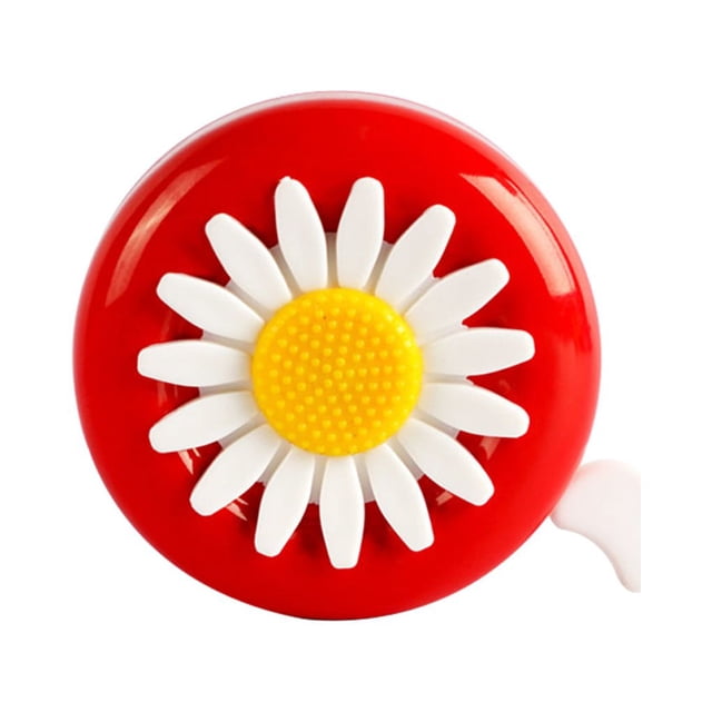 Sonnette de Vélo en Forme de Fleur, Sonnette Décorative pour Guidon de Vélo, Rouge et Blanc
