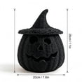 thumbnail image 2 of XHKUYI Halloween Hand-Woven Pumpkin Decorations 11 inch, Happy Haunting SeagrassPumpkin Candle Holder with Witch Hat Shape Lid, for Halloween Home Office Haunt House Party Table Decoration, 2 of 5