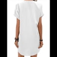 thumbnail image 2 of Camisa de Verano para Mujer, de Algodón y , con Cuello en V, Informal, de Corta, Holgada, Color , Talla XXL, 2 of 5