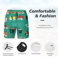 thumbnail image 4 of Kdxio Cute Sushi Print Men'S Swim Trunks With Compression Liner 7 Inch Inseam Quick Dry Swim Shorts, 4 of 7