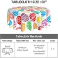 thumbnail image 4 of Easter Tablecloth Round 60 Inch Easter Eggs Table Cloth Gift Cute Bunny Easter Table Clothes Reusable Circle Table Cover for Dining Room Home Decor, 4 of 6