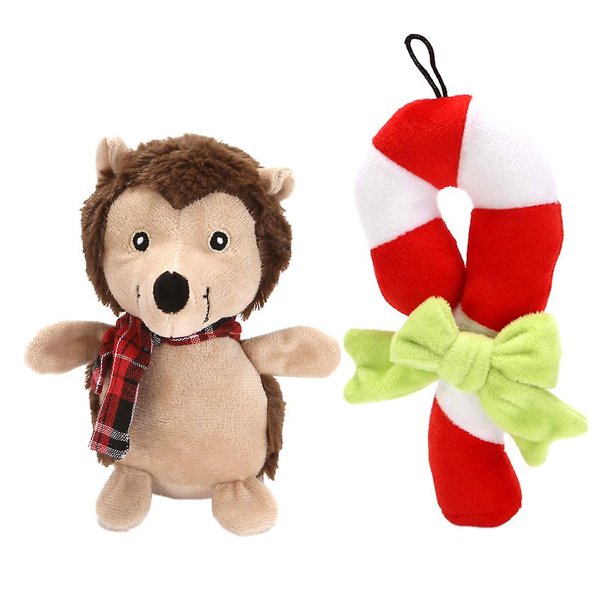 Juguetes de peluche navideños para perros: juguetes masticables de peluche, juego de juguetes interactivos para cachorros compatible con mascotas pequeñas y medianas