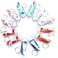 thumbnail image 1 of Favorict - 12 Pack Canvas Mini Sneaker Shoe Keychain Keyring (Pack 12, Plain), 1 of 3