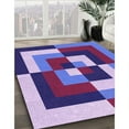 thumbnail image 2 of Ahgly Company Indoor Round Patterned Dark Magenta Purple Area Rugs, 5' Round, 2 of 6
