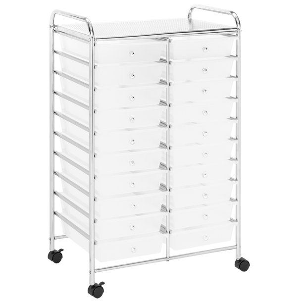 Clear 20Drawer Organizer Cart
