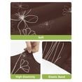 thumbnail image 4 of Brown Bar Stool Covers Set of 2, Spring Flora Stretch Washable Bar Chair Covers with Backs, Removable Pub Counter Height Chair Cover for Kitchen Dining Room Cafe Modern Abstract Art Pastoral, 4 of 7