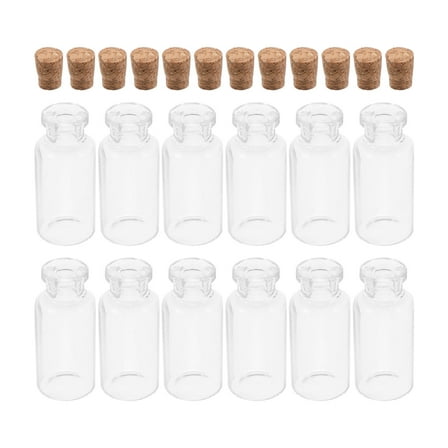 OUNONA 12pcs Small Cork Glass Bottles Multi-function Wish Bottles Delicate Miniature Bottles Mini Glass Vials Small Glass Jars Corks Glass Bottle