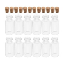 WHAMVOX 12pcs Mini Glass Wishing Bottles Mini Wishing Bottles Glass Display Dome Display Bottles Empty Miniature Cork Glass Bottles