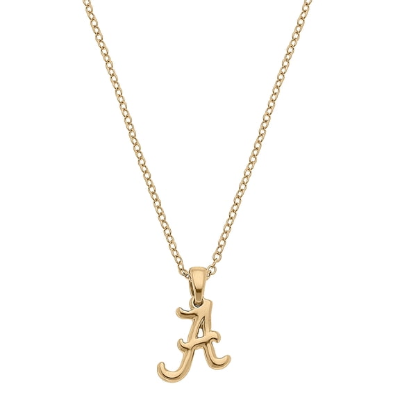 Women's CANVAS Style Alabama Crimson Tide Gold Plated Pendant Necklace