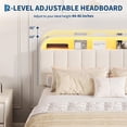 thumbnail image 4 of YUSAZENS Twin Size Velvet Upholstered Bed Frame with LED Light, MDF Structure 2 Underbed Storage Drawers, Floor Standing Soft Platform Bed No Box Spring Needed,  Beige, 4 of 9