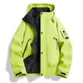 thumbnail image 2 of LNZGNM Green Windbreaker Jackets for Men M-3XL Windproof Winter Jacket Casual Breathable Hooded Mens Jackets Lightweight Adjustable Neckline Outdoor Hiking Fishing Coats, Fluorescent Green L, 2 of 4