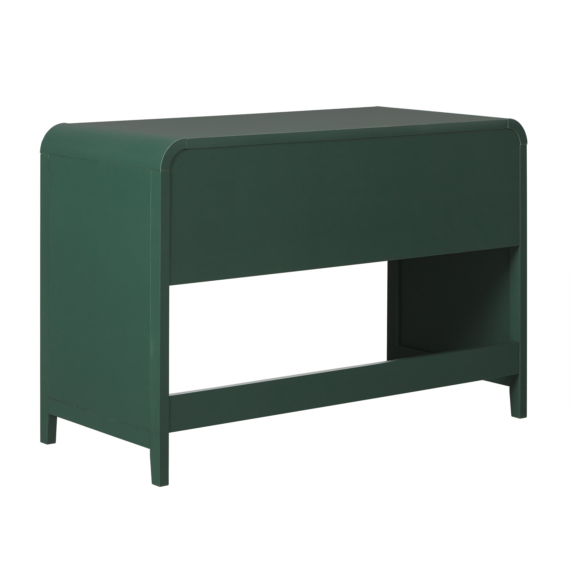 Walker Edison Modern Curve Design Writing Desk with Drawer, Green
