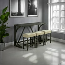 Furniture of America Cranst 4-Piece Solid Wood Indoor Counter Height Dining Table Set, Brown