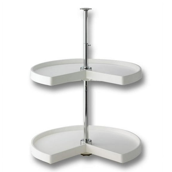 Knape & Vogt Lazy Susan 28" Door Mount Polymer White 2 Shelves Top And Bottom Mount Post Range 25"- 33" One Per Box